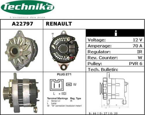 Technika A22797 - Генератор vvparts.bg