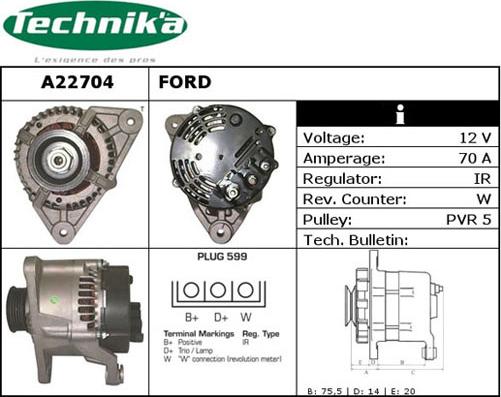 Technika A22704 - Генератор vvparts.bg