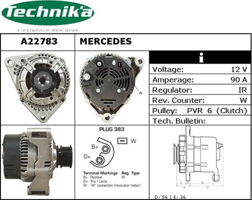 Technika A22783 - Генератор vvparts.bg