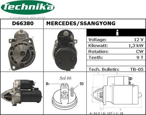 Technika D66380 - Стартер vvparts.bg