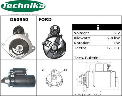 Technika D60950 - Стартер vvparts.bg