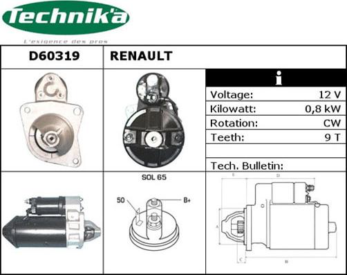 Technika D60319 - Стартер vvparts.bg