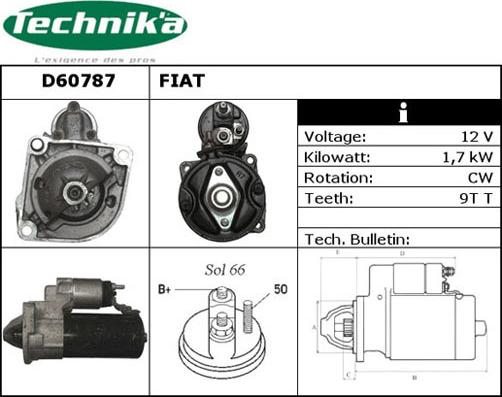 Technika D60787 - Стартер vvparts.bg