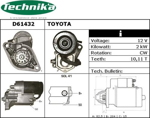 Technika D61432 - Стартер vvparts.bg