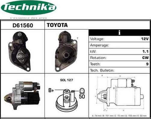 Technika D61560 - Стартер vvparts.bg