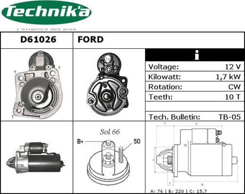 Technika D61026 - Стартер vvparts.bg