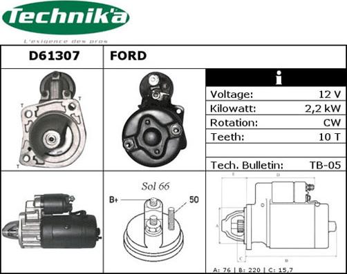 Technika D61307 - Стартер vvparts.bg