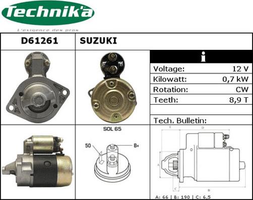 Technika D61261 - Стартер vvparts.bg