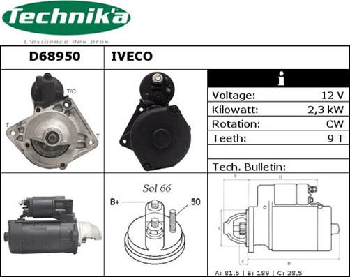 Technika D68950 - Стартер vvparts.bg