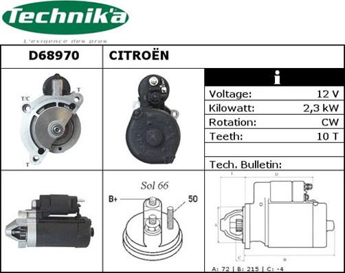 Technika D68970 - Стартер vvparts.bg