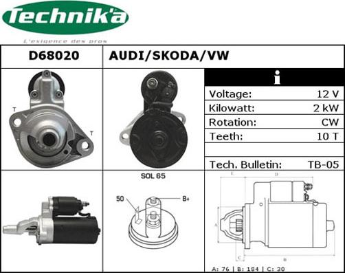 Technika D68020 - Стартер vvparts.bg