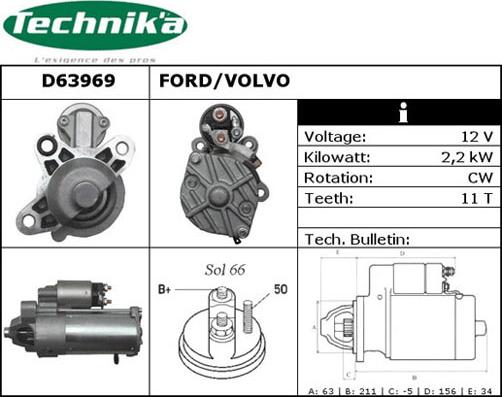 Technika D63969 - Стартер vvparts.bg