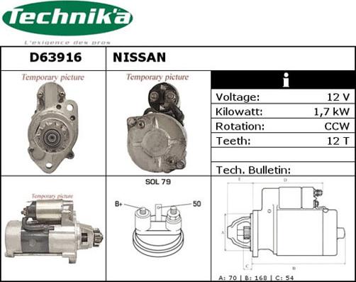 Technika D63916 - Стартер vvparts.bg