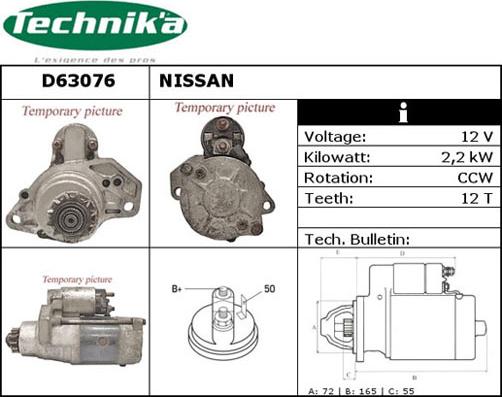 Technika D63076 - Стартер vvparts.bg