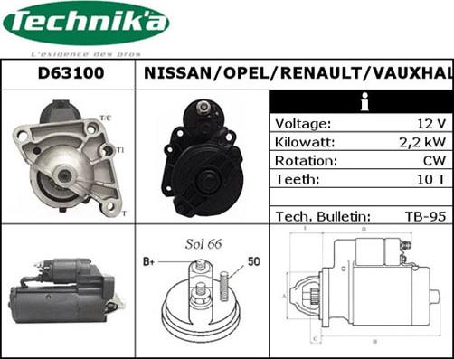 Technika D63100 - Стартер vvparts.bg