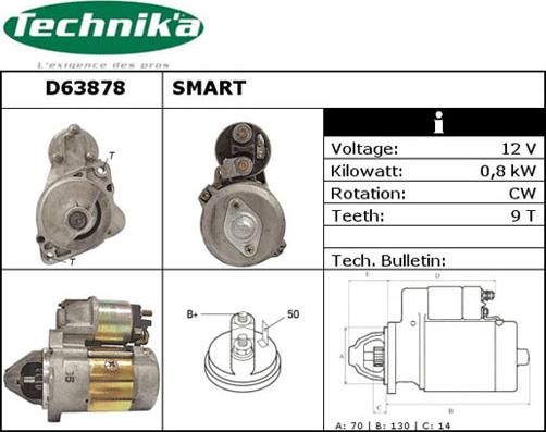 Technika D63878 - Стартер vvparts.bg