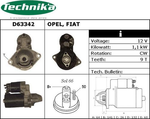 Technika D63342 - Стартер vvparts.bg