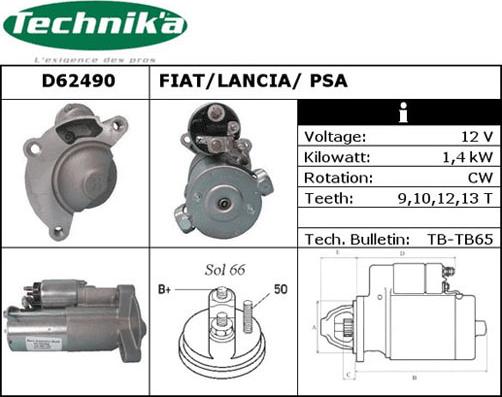 Technika D62490 - Стартер vvparts.bg