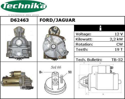 Technika D62463 - Стартер vvparts.bg