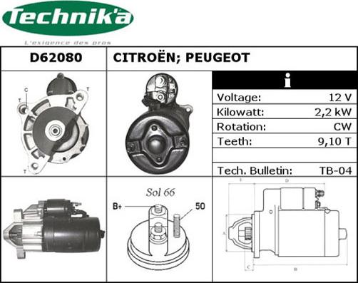 Technika D62080 - Стартер vvparts.bg