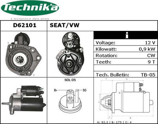 Technika D62101 - Стартер vvparts.bg