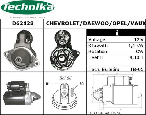 Technika D62128 - Стартер vvparts.bg