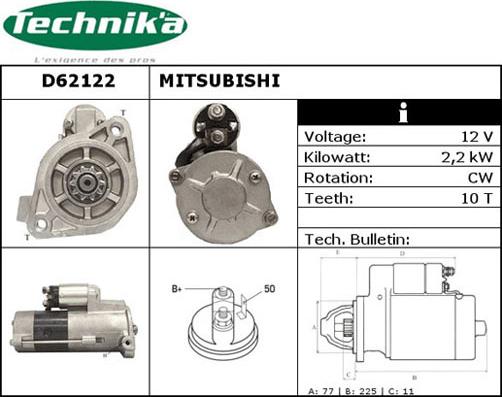 Technika D62122 - Стартер vvparts.bg