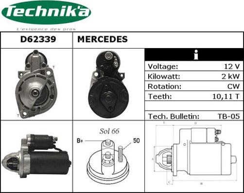 Technika D62339 - Стартер vvparts.bg