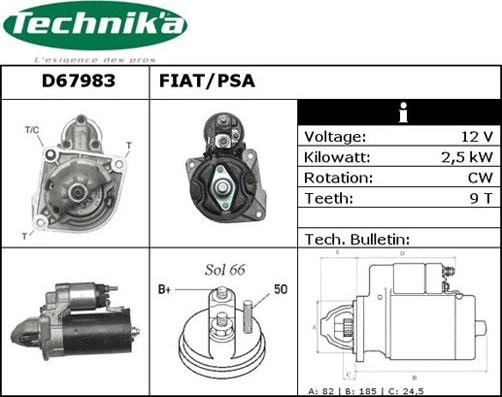 Technika D67983 - Стартер vvparts.bg