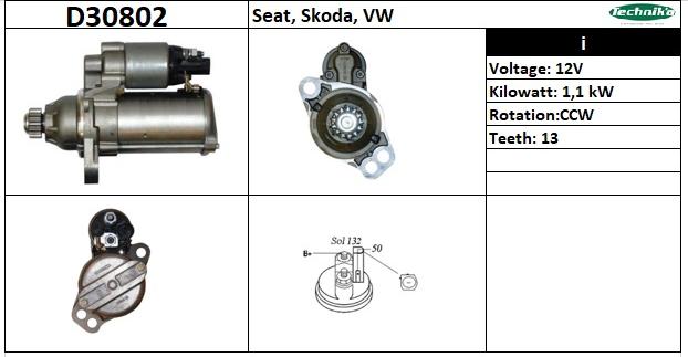 Technika D30802 - Стартер vvparts.bg