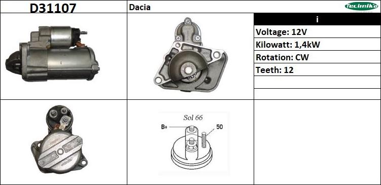 Technika D31107 - Стартер vvparts.bg