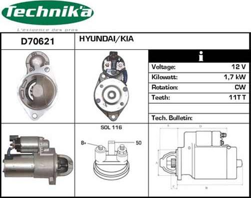 Technika D70621 - Стартер vvparts.bg