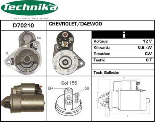 Technika D70210 - Стартер vvparts.bg