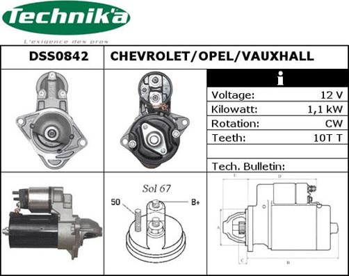 Technika DSS0842 - Стартер vvparts.bg