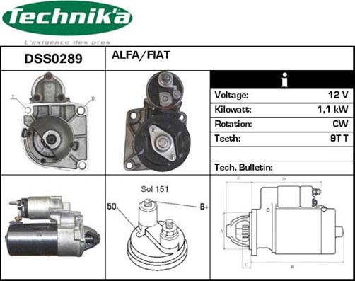 Technika DSS0289 - Стартер vvparts.bg