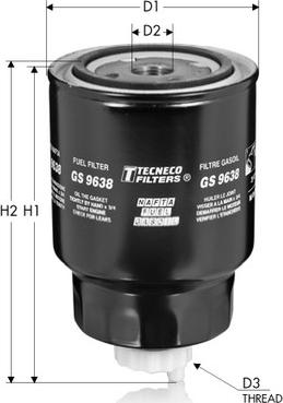 Tecneco Filters GS9638 - Горивен филтър vvparts.bg