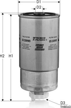 Tecneco Filters GS238HWS - Горивен филтър vvparts.bg