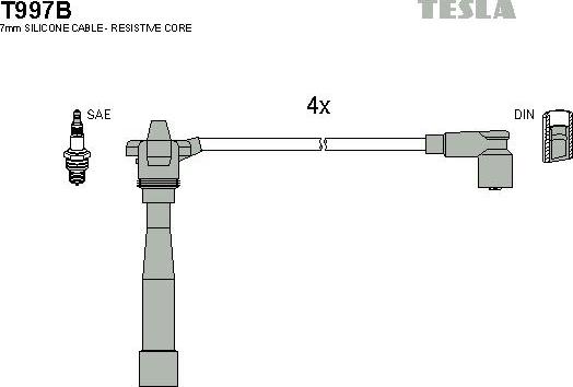 TESLA T997B - Комплект запалителеи кабели vvparts.bg