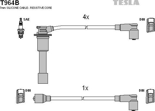 TESLA T964B - Комплект запалителеи кабели vvparts.bg