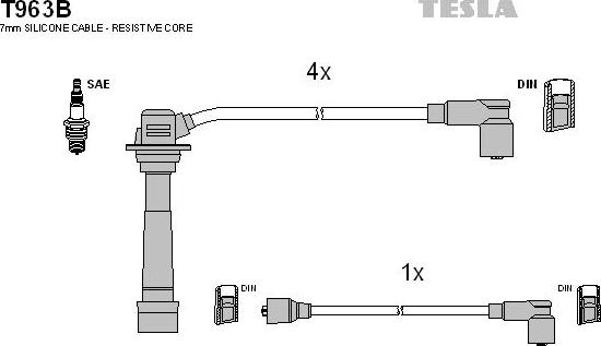 TESLA T963B - Комплект запалителеи кабели vvparts.bg