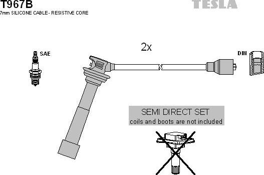 TESLA T967B - Комплект запалителеи кабели vvparts.bg