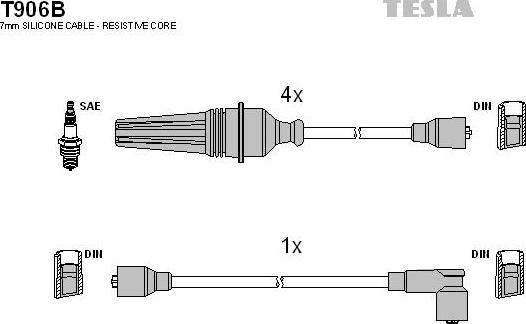 TESLA T906B - Комплект запалителеи кабели vvparts.bg