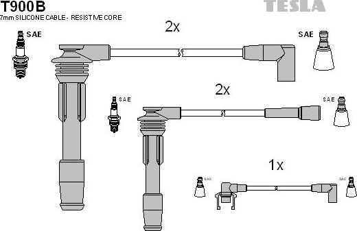 TESLA T900B - Комплект запалителеи кабели vvparts.bg
