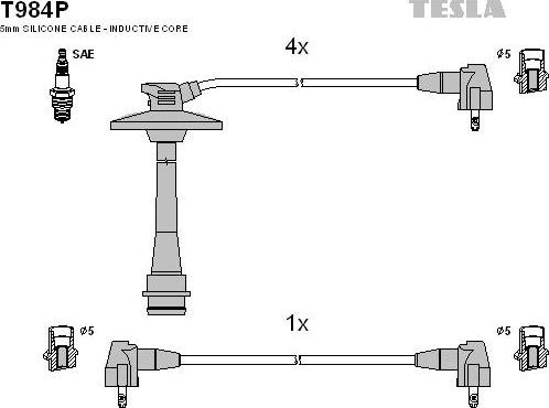 TESLA T984P - Комплект запалителеи кабели vvparts.bg