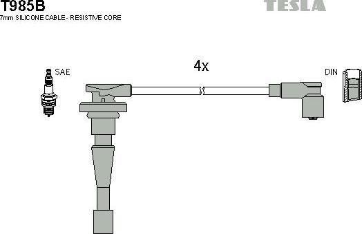 TESLA T985B - Комплект запалителеи кабели vvparts.bg