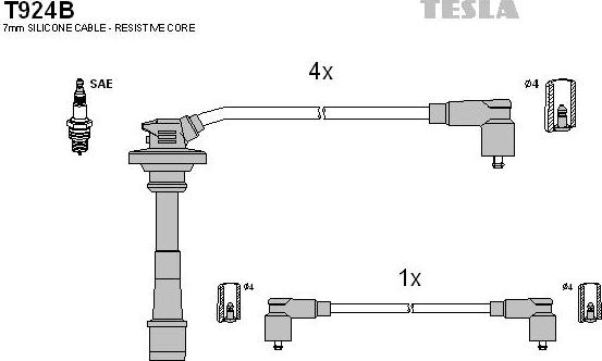 TESLA T924B - Комплект запалителеи кабели vvparts.bg