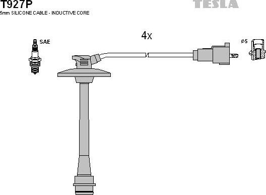 TESLA T927P - Комплект запалителеи кабели vvparts.bg