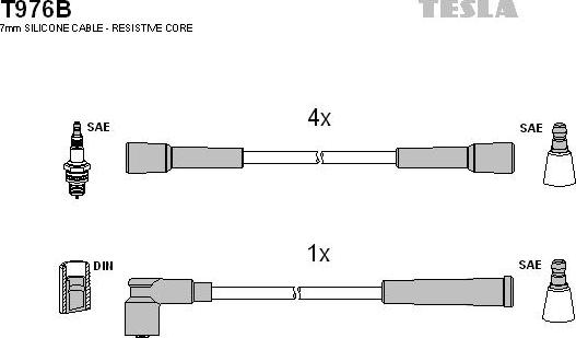 TESLA T976B - Комплект запалителеи кабели vvparts.bg