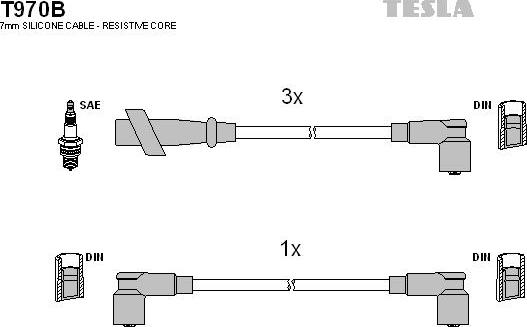 TESLA T970B - Комплект запалителеи кабели vvparts.bg