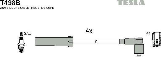 TESLA T498B - Комплект запалителеи кабели vvparts.bg